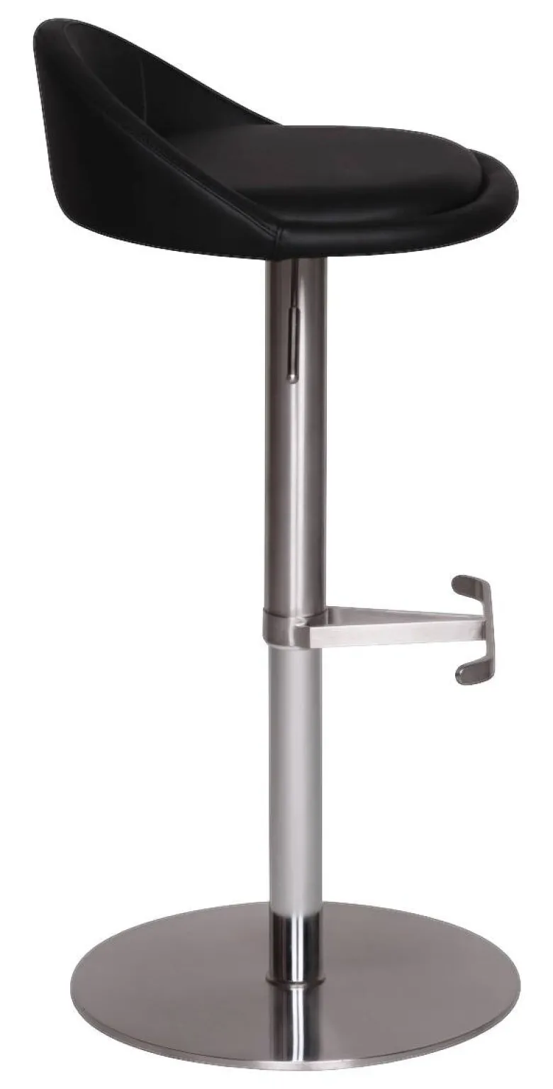 Barhocker schwarz Edelstahl Kunstleder Edelstahl Kunstleder Edelstahl B/H/T: ca. 36x65x37 cm