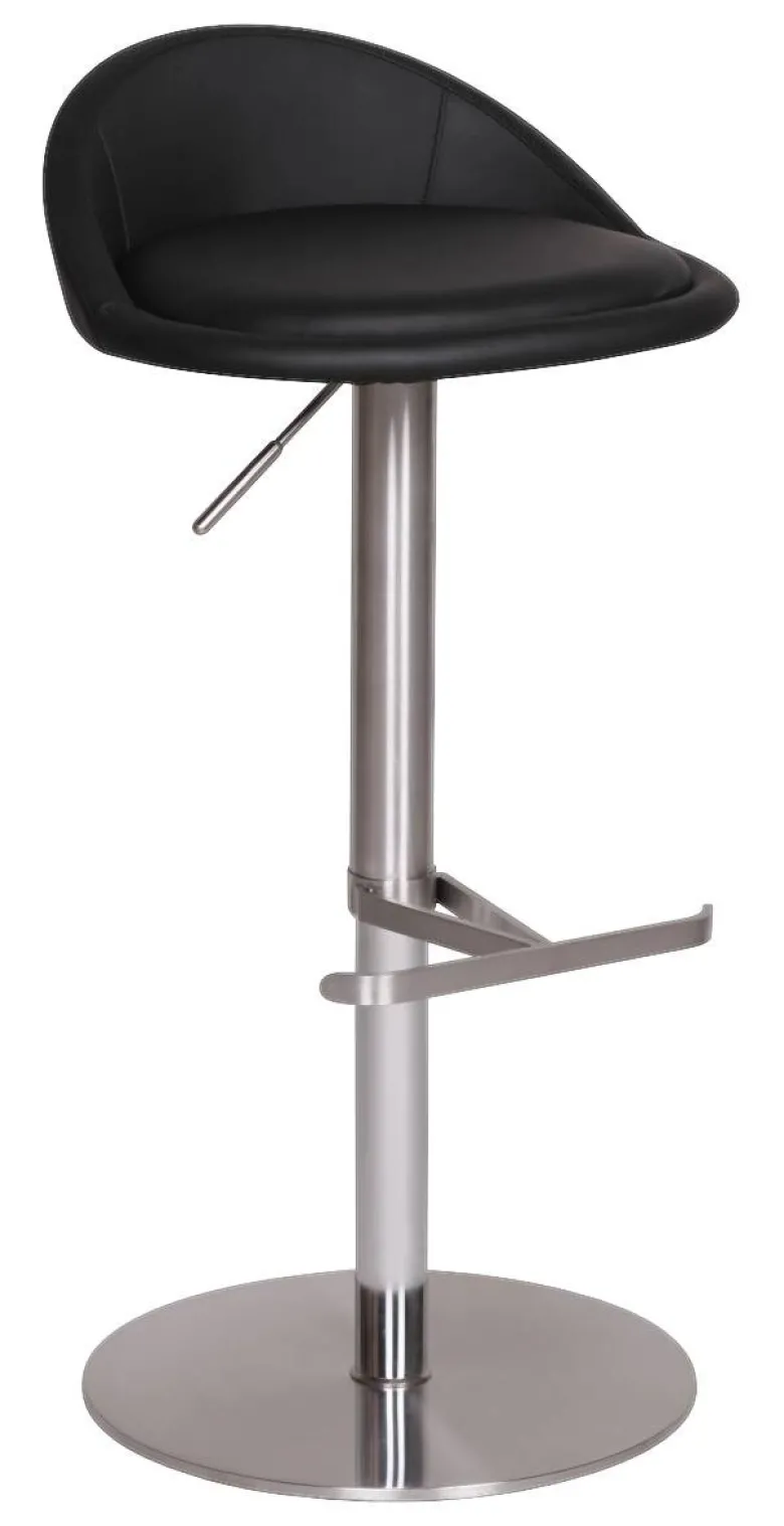 Barhocker schwarz Edelstahl Kunstleder Edelstahl Kunstleder Edelstahl B/H/T: ca. 36x65x37 cm