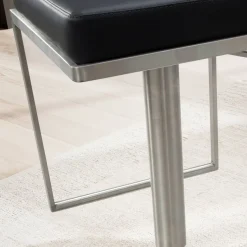 Barhocker schwarz Kunstleder B/H/T: ca. 38x91x39 cm