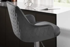 Barhocker schwarz Samt B/H/T: ca. 45x106x45 cm