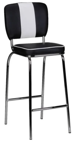 Barhocker schwarz weiß Kunstleder Kunstleder B/H/T: ca. 40x110x38 cm