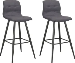 Barhocker SIMONE 2er-Set anthrazit Webstoff B/H/T: ca. 42x103x51 cm