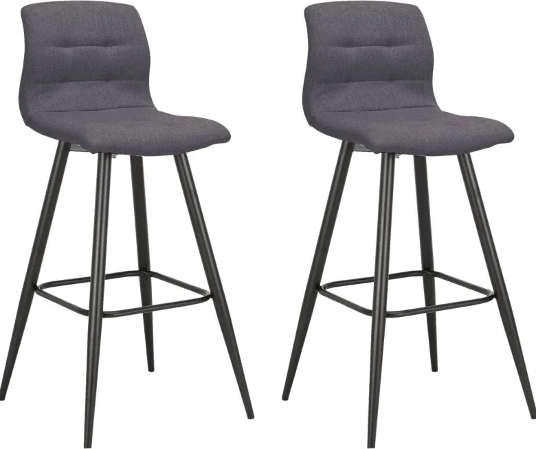 Barhocker SIMONE 2er-Set anthrazit Webstoff B/H/T: ca. 42x103x51 cm