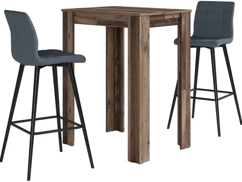 Barhocker SIMONE 2er-Set anthrazit Webstoff B/H/T: ca. 42x103x51 cm
