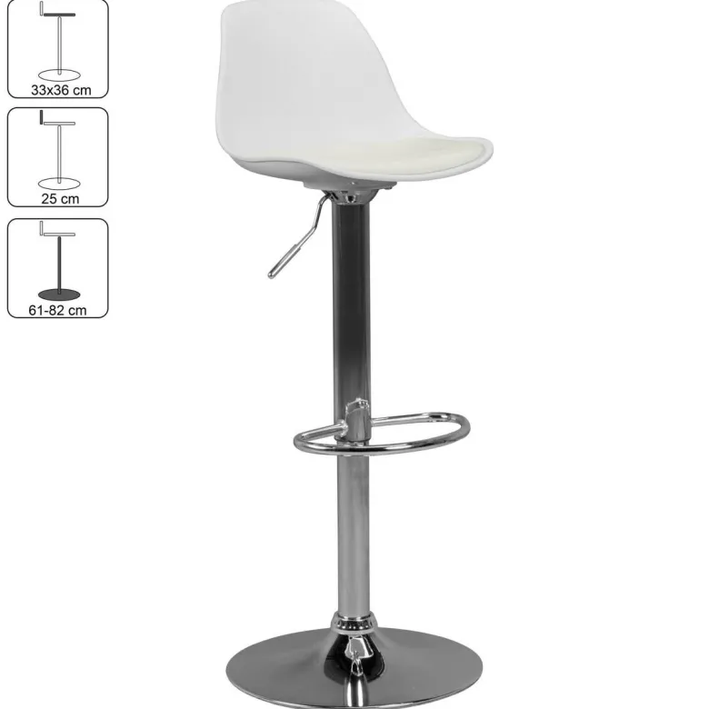 Barhocker weiß Kunstleder B/H/T: ca. 40x104x40 cm