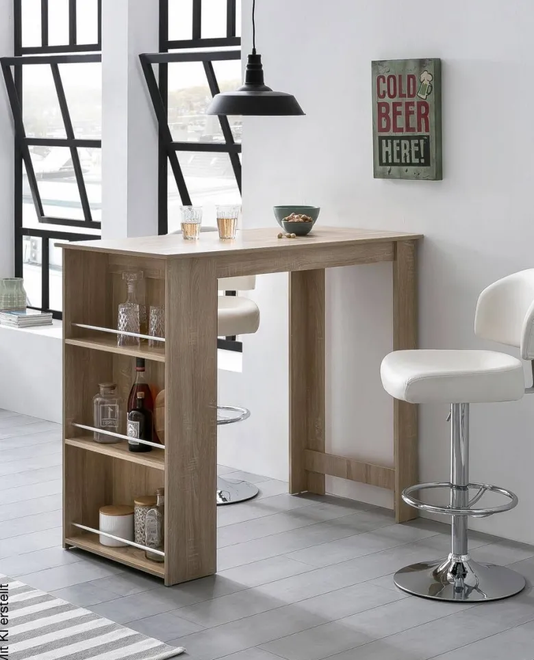 Bartisch Eiche Sonoma Nachbildung Holzwerkstoff B/H/T: ca. 120x107,5x60 cm