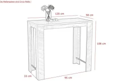 Bartisch Frieda II Eiche Old Wood Nachbildung Holzwerkstoff B/H/T: ca. 120x108x58 cm