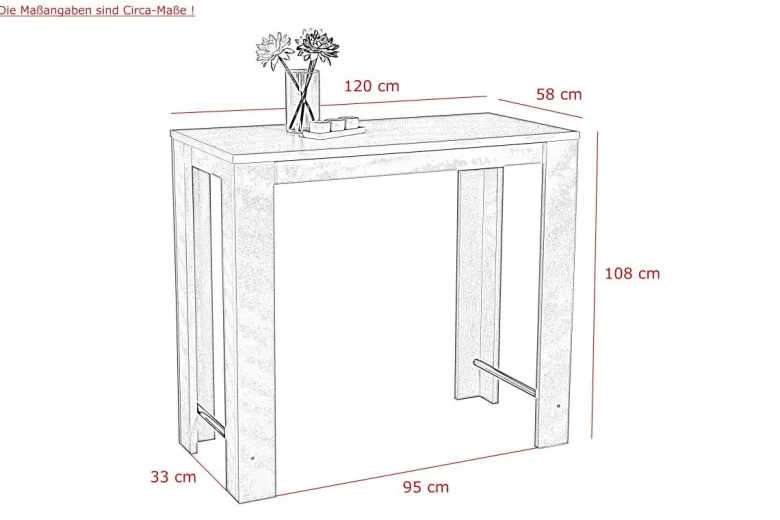 Bartisch Frieda II Eiche Old Wood Nachbildung Holzwerkstoff B/H/T: ca. 120x108x58 cm