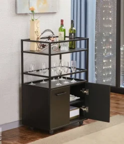 Barwagen Mosaik schwarz Metall B/H/T: ca. 60x94x40 cm
