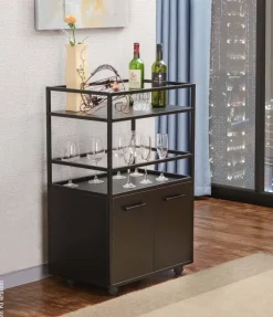Barwagen Mosaik schwarz Metall B/H/T: ca. 60x94x40 cm