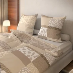 Baumwoll Bettwäsche Cotton touch braun Baumwolle B/L: ca. 135x200 cm