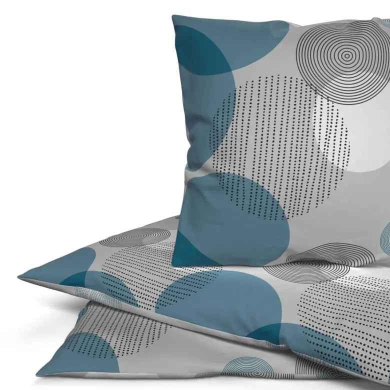 Baumwoll Bettwäsche Cotton touch grau Baumwolle B/L: ca. 135x200 cm
