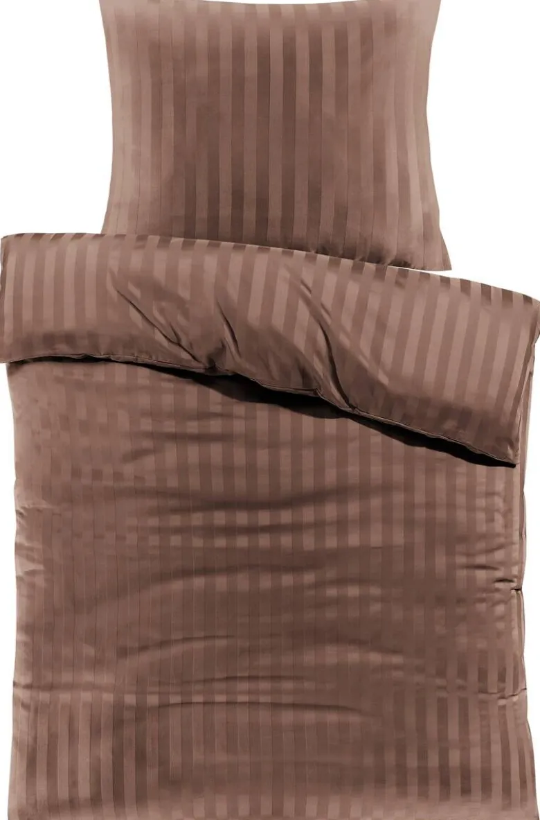 Baumwoll Bettwäsche Satin braun Baumwolle B/L: ca. 135x200 cm