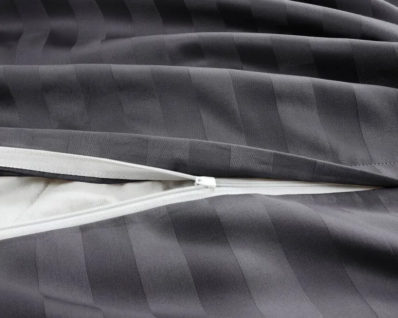 Baumwoll Bettwäsche Satin grau Baumwolle B/L: ca. 135x200 cm