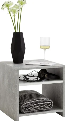 Beistelltisch Beton Optik weiß B/H/T: ca. 40x40x40 cm