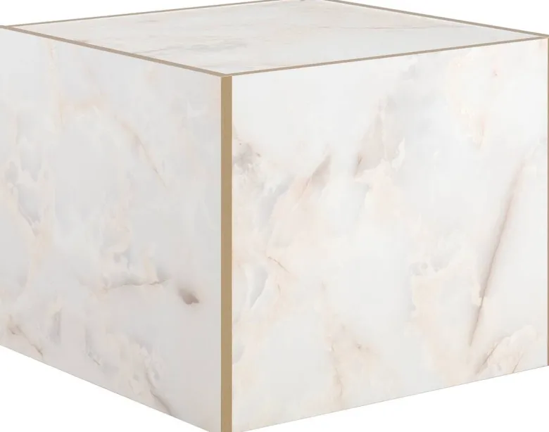 Beistelltisch Brilon weiß gold Optik B/H/T: ca. 43x35x43 cm