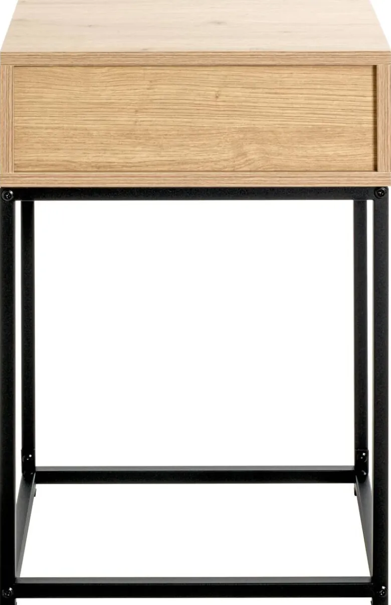 Beistelltisch Eiche hell Nachbildung schwarz B/H/T: ca. 40x60x28 cm