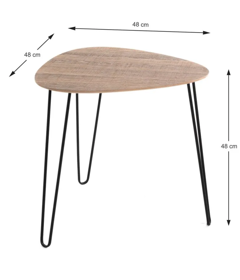 Beistelltisch Eiche Nachbildung schwarz B/H/T: ca. 40x40x43 cm