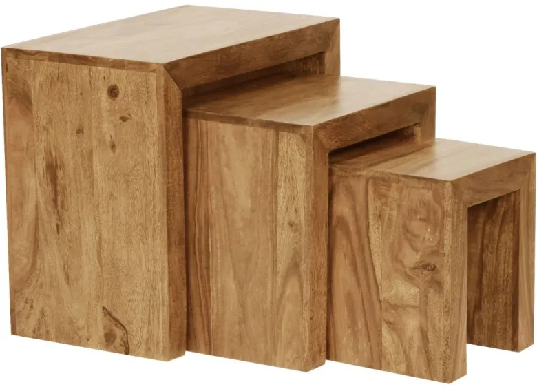 Beistelltisch 3er-Set natur Akazie