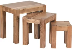 Beistelltisch 3er-Set natur Akazie