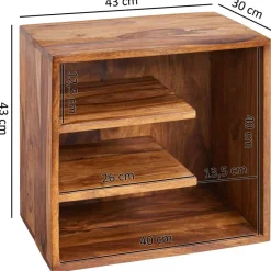 Beistelltisch natur Echtholz B/H/T: ca. 43x43x30 cm