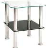 Beistelltisch schwarz Chrom Optik B/H/T: ca. 40x47x40 cm