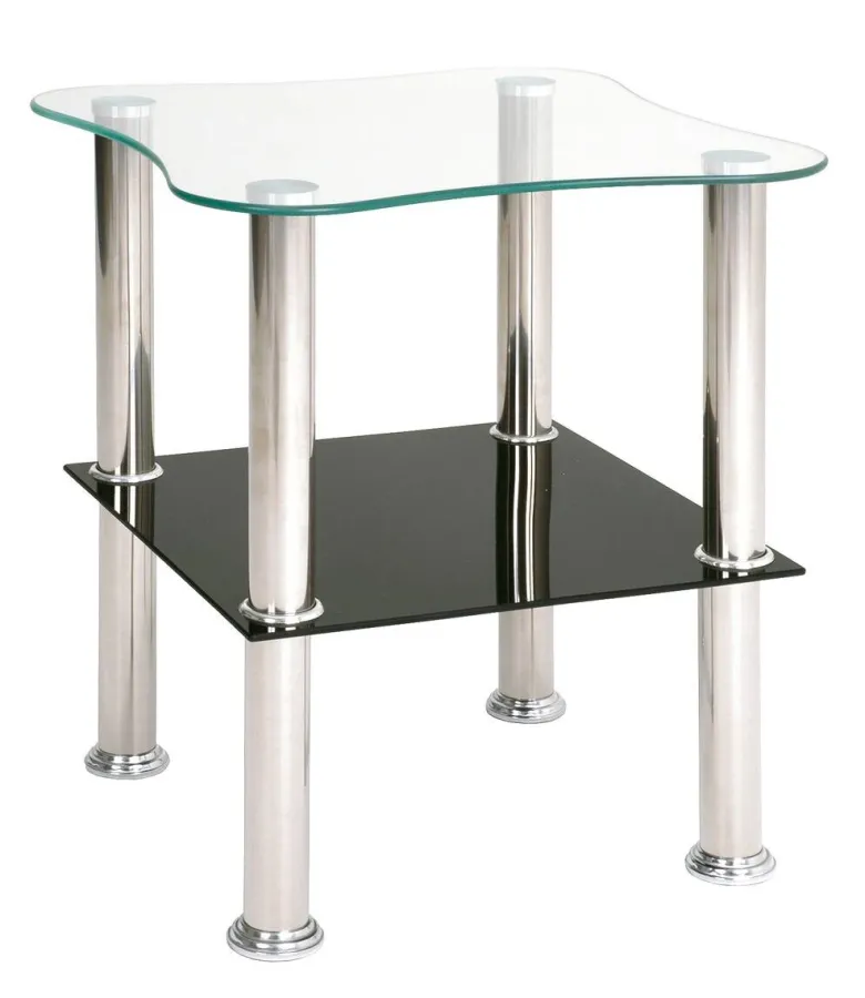 Beistelltisch schwarz Chrom Optik B/H/T: ca. 40x47x40 cm