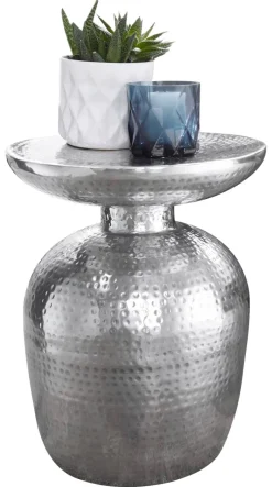 Beistelltisch silber lackiert Aluminium B/H/T/D: ca. 36,5x46x36,5x36,5 cm