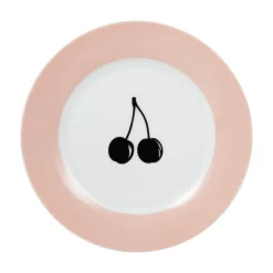 BENETTON Dessertteller Fruits pink Porzellan D: ca. 20 cm