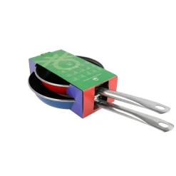 BENETTON Pfannenset RAINBOW blau Stahl 2 tlg.
