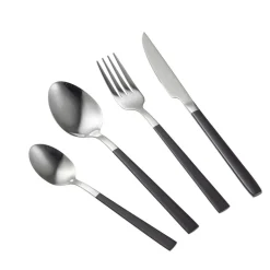 BERGNER Besteckset CHARCOAL silber Edelstahl 16 tlg.