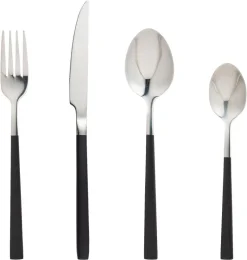 BERGNER Besteckset CHARCOAL silber Edelstahl 16 tlg.