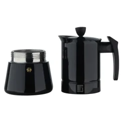 BERGNER Kaffeemaschine schwarz Edelstahl B/H/L: ca. 10,4x20,3x13,1 cm