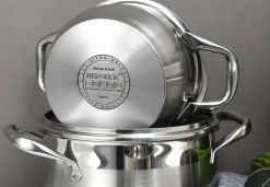 BERGNER Kasserolle GOURMET silber Edelstahl B/H/L: ca. 17,6x11,7x25,3 cm
