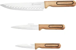 BERGNER Multifunktionsmesser-Set CHARCOAL silber Edelstahl 3 tlg.