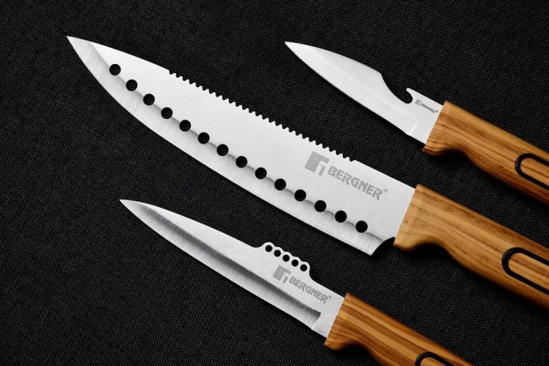 BERGNER Multifunktionsmesser-Set CHARCOAL silber Edelstahl 3 tlg.