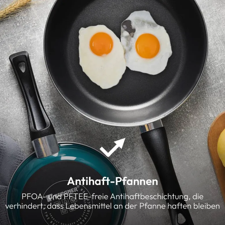 BERGNER Pfannenset Classique grün Aluminium 6 tlg.