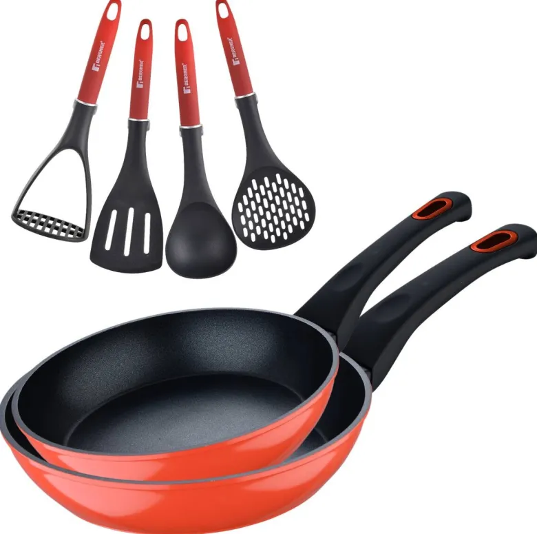 BERGNER Pfannenset CLASSIQUE rot Stahl 2 tlg.