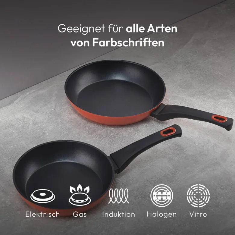 BERGNER Pfannenset CLASSIQUE rot Stahl 2 tlg.