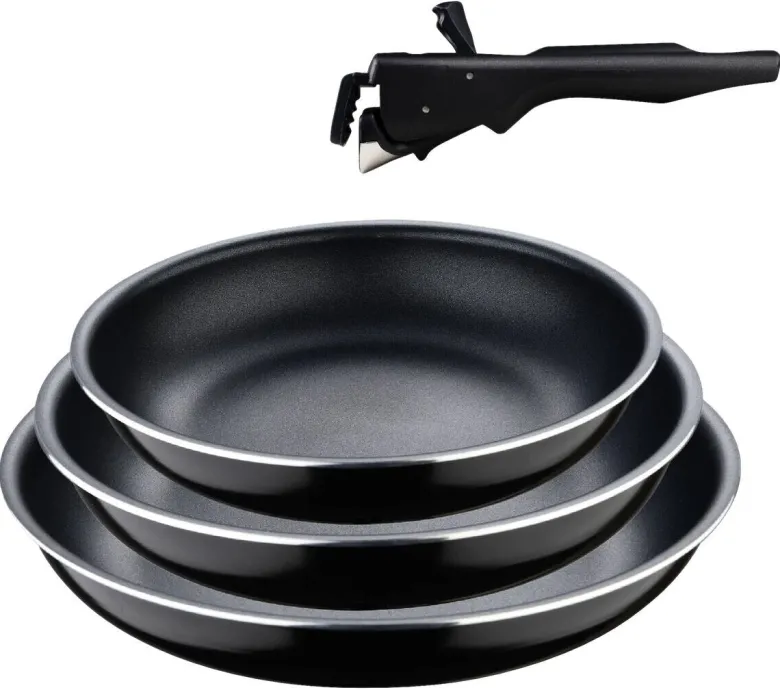 BERGNER Pfannenset Click u. cook schwarz Aluminium