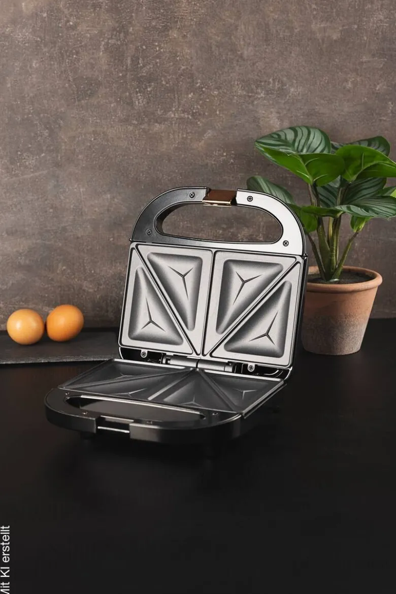 BERGNER Sandwichtoaster BG-53005-CP schwarz Kupfer Aluminium Kunststoff B/H/L: ca. 22x9x22 cm