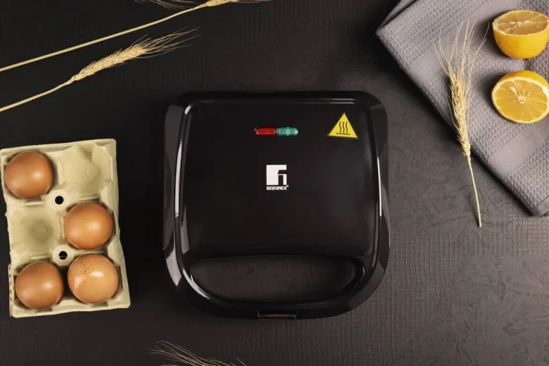 BERGNER Sandwichtoaster BG-53005-CP schwarz Kupfer Aluminium Kunststoff B/H/L: ca. 22x9x22 cm