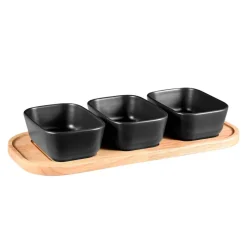 BERGNER Servierschale CHARCOAL schwarz Holz B/H/L: ca. 16x7,5x35 cm