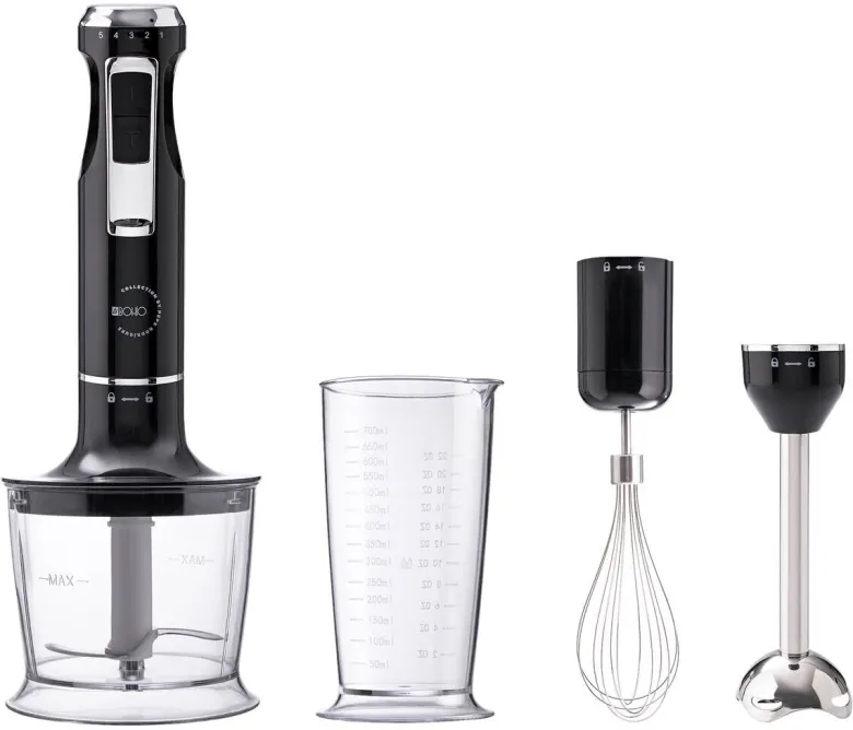BERGNER Stabmixerset schwarz silber Edelstahl