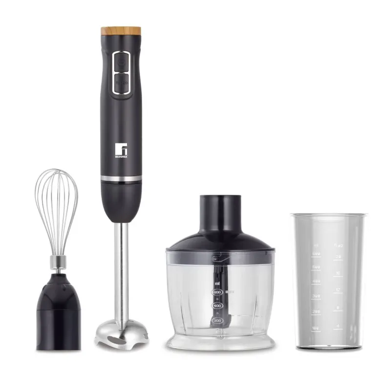 BERGNER Stabmixer-Set schwarz silber Edelstahl B/H/L: ca. 14,2x23,2x24,5 cm