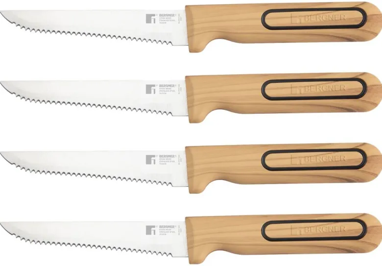 BERGNER Steakmesser-Set CHARCOAL silber Edelstahl B/H/L: ca. 17x2,8x25 cm
