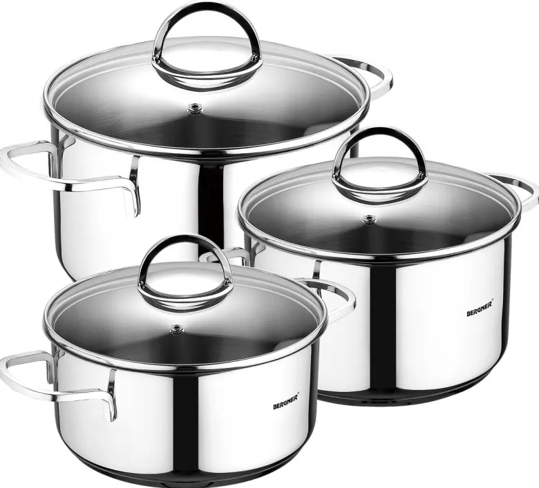 BERGNER Topfset Classic silber Edelstahl 6 tlg.