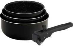 BERGNER Topfset Click & cook black schwarz Aluminium 4 tlg.