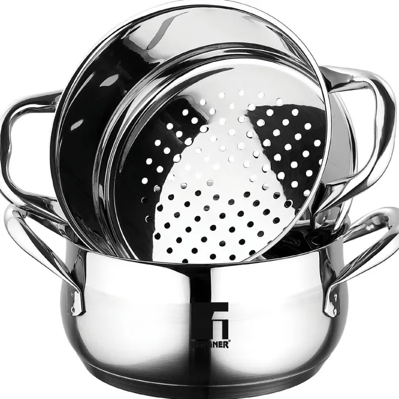 BERGNER Topfset Gourmet silber Edelstahl 3 tlg.