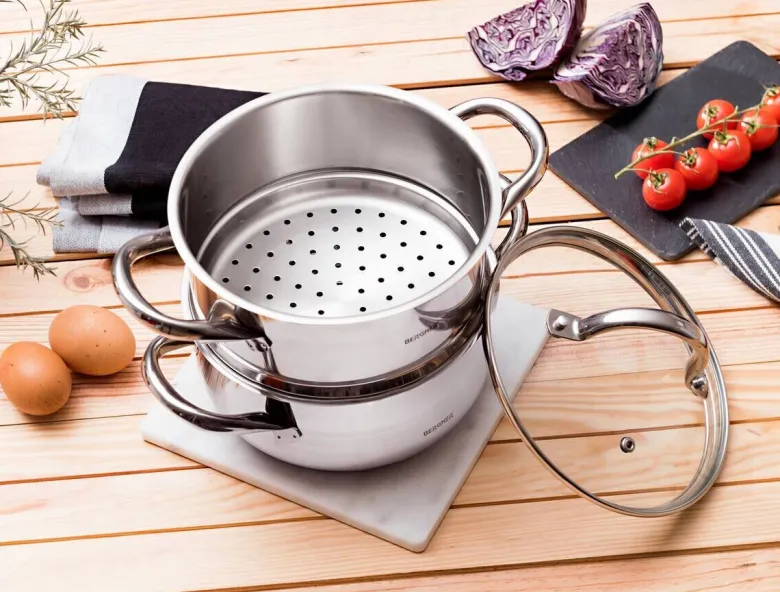 BERGNER Topfset Gourmet silber Edelstahl 3 tlg.